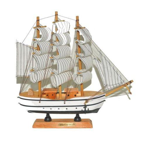 Monalisa Home 32 cm Uzunlukta Ahşap Yelkenli Maket Gemi