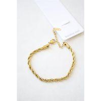 Burgu Çelik Bileklik 3mm - Altın