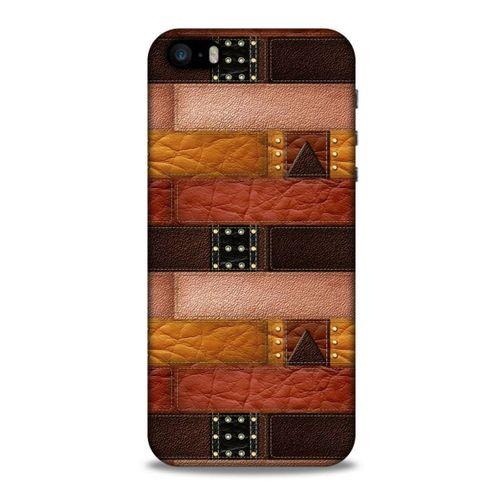 Apple Iphone 5 Kılıf Patchwork (33) Hybrid Kılıf Kahve Toz Pembe