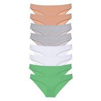 8 Adet Süper Eko Set Likralı Kadın Slip Külot Ten Gri Beyaz Yeşil