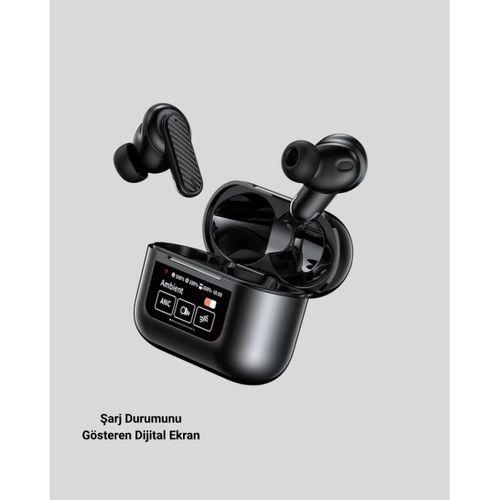 Aktif Gürültü Engelleme (anc) Kablosuz Bluetooth Kulaklık – Dijital Ekranlı, Dokunmatik Ve Uzun Pil Ömürlü