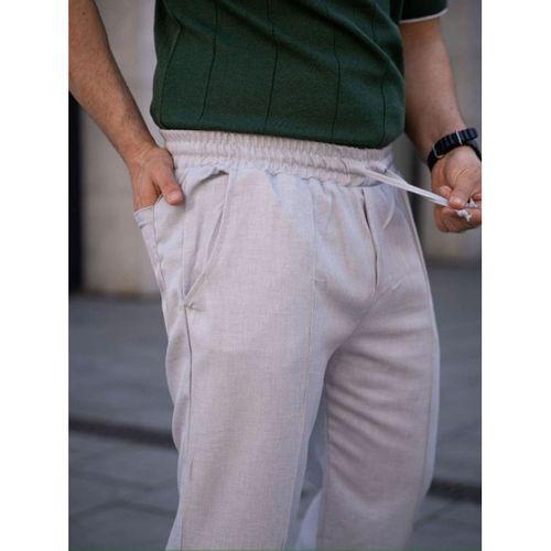 Erkek Keten Cepli Çıma Dikişli Jogger Buggy Pantalon Rahat Kalıp - Gri