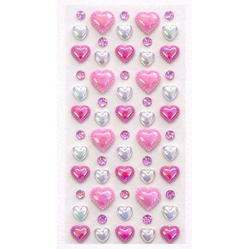 Pembe 3D Parlak Işıltılı Taş Sticker Yapışkanlı Tırnak Saç Süs Dekor DIY Yılbaşı Hobi Süsleme Seti