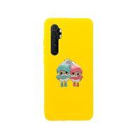 Xiaomi Note 10 Lite Bereli Baykuş Premium Silikonlu Sarı Telefon Kılıfı