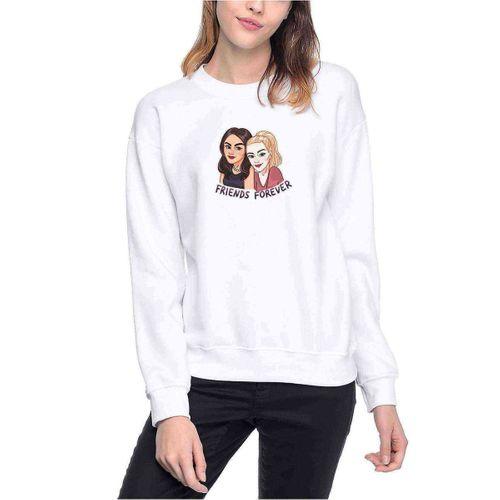 Riverdale Friends Forever Baskılı Beyaz Kadın Sweatshirt