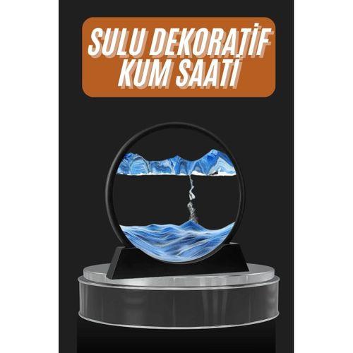 Dekoratif Sulu Kum Saati Ofis Masa Üstü Ev Yuvarlak Kum Saati