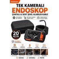 Ekranlı Tek Kameralı 20 Mt Sert Kablo Yılan Endoskop Kamera 8 Mm 4 3 Inc