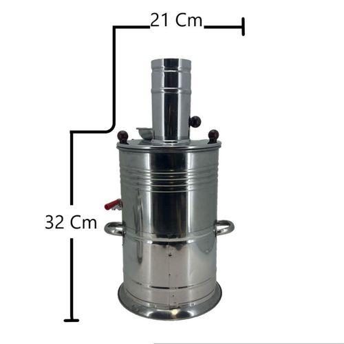Paslanmaz Çelik 5 litre Çift Hazneli Semaver
