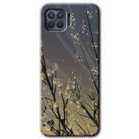 Oppo Reno 4 Lite Kılıf HD Desen Baskılı Arka Kapak + Temperli Cam - Branches Flowers