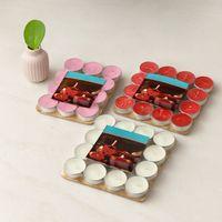 Renkli Yuvarlak Tea Light Mum 16'lı