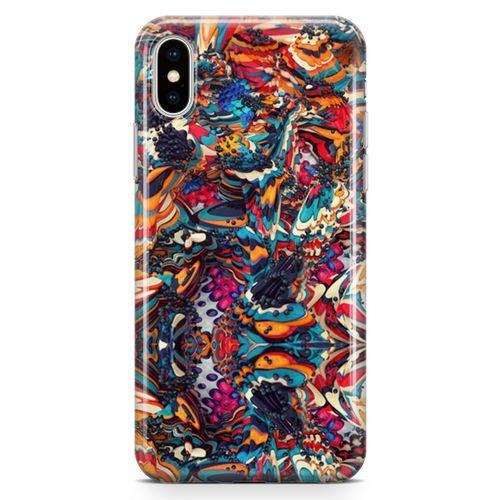 Apple iPhone X Kılıf Siyah İnci Arka Kapak Koruma Desenli Full Koruyucu