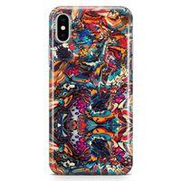 Apple iPhone X Kılıf Siyah İnci Arka Kapak Koruma Desenli Full Koruyucu