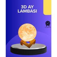 16 Renkli 3d Baskılı Ay Lambası Ahşap Standlı