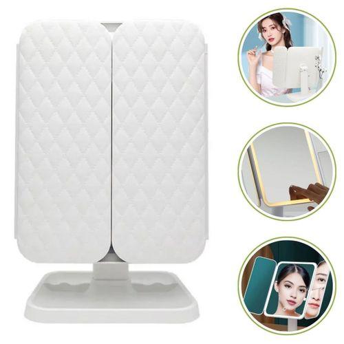 Angel Of Life® 2 Kapaklı,3 Farklı Dokunmatik Led Ayarlı USB Şarj ile Şarj Olabilen Makyaj Aynası