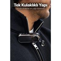 Yaka Klipsli Makaralı Bluetooth Tek Kulaklık