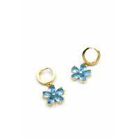 Çiçek Küpe - Mavi