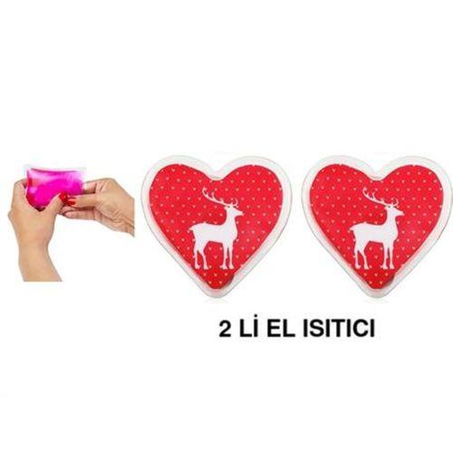 2 Adet Kalpli Geyikli Cep Sobası,El Isıtıcı,Sıcak Su Torbası Pvc 9Cm