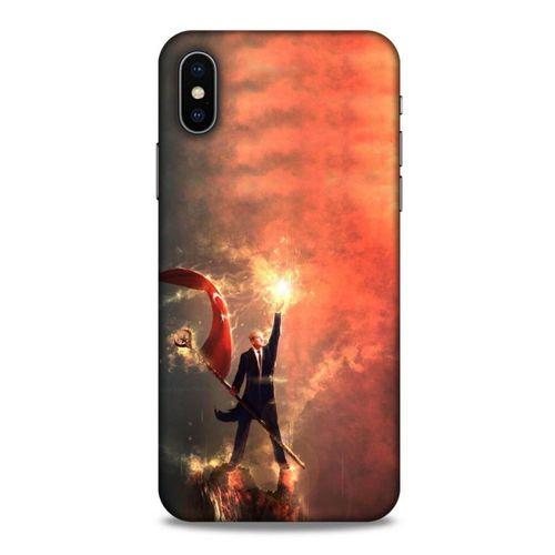 Apple iPhone XS Kılıf Atatürk (44) Tough Armor Kılıf Alev Kırmızı