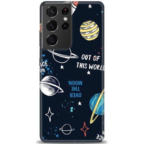 Samsung Galaxy S21 Ultra Kılıf HD Baskılı Kılıf - Space Fun + Tam Ekran Koruyucu