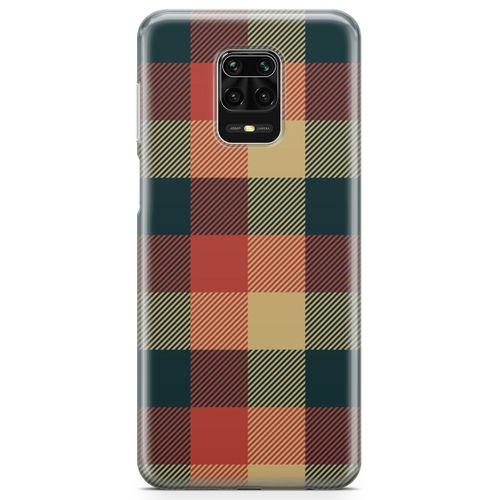 Xiaomi Redmi Note 9 Pro Kılıf Retro Kumaş Kırmızı Arka Kapak Koruma Desenli Full Koruyucu