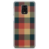 Xiaomi Redmi Note 9 Pro Kılıf Retro Kumaş Kırmızı Arka Kapak Koruma Desenli Full Koruyucu