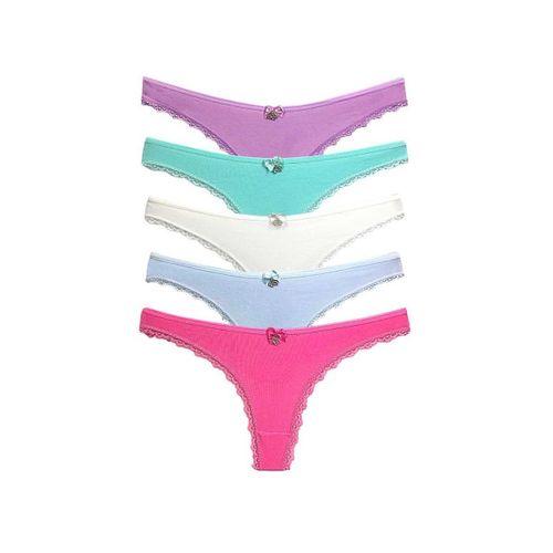 5 Adet Pamuklu Kadın Klasik Dantelli String Tanga