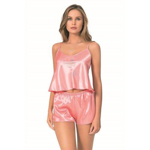 Mercan Saten Babydoll Şort Takımı
