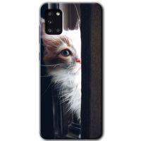 Samsung Galaxy A31 Kılıf Baskılı Kapak - Kedi Bakışı +Tam Ekran Koruyucu