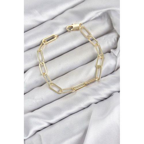 CM Ataş Zincir Model Gold Renk Pirinç Kadın Bileklik