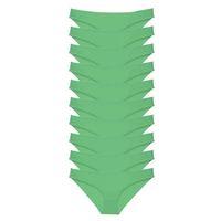 10 Adet Süper Eko Set Likralı Kadın Slip Külot Yeşil