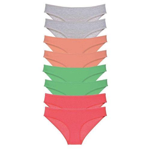 8 adet Süper Eko Set Likralı Kadın Slip Külot Gri Pudra Yeşil Fuşya