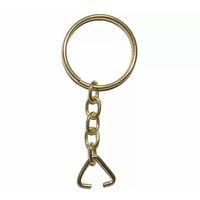 Anahtarlık Halkası, Halka + Zincir + Üçgen, 24mm, Altın, Sarı, 1000 Adet