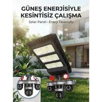 Solar Panelli Akıllı Güvenlik Kamerası Led Projektörlü