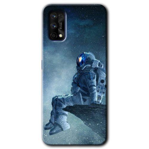 Realme 7 Pro Kılıf Baskılı Kapak - Astronot Yalnızlığı + 5D Tam Kaplayan Cam