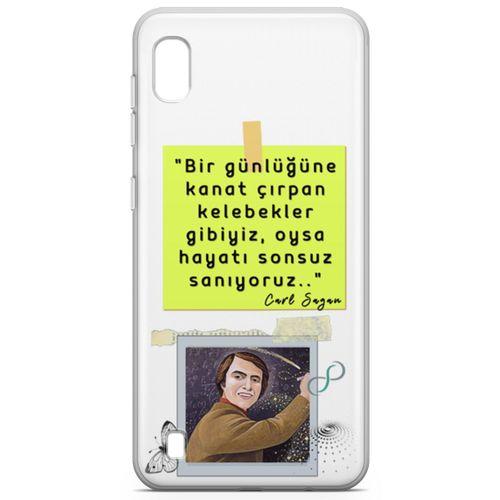 Samsung Galaxy A10 Kılıf Caps Carl Sagan Arka Kapak Koruma Desenli Full Koruyucu