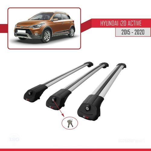 Hyundai i20 ACTIVE 2015-2020 Arası ile uyumlu ACE-1 Ara Atkı Tavan Barı GRİ 3 ADET BAR