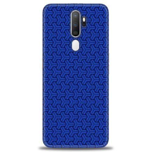 Oppo A9 2020 Kılıf HD Baskılı Kılıf - Mavi Örüntü + Tam Ekran Koruyucu