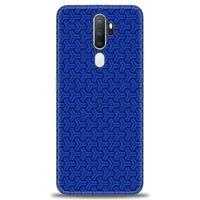 Oppo A9 2020 Kılıf HD Baskılı Kılıf - Mavi Örüntü + Tam Ekran Koruyucu