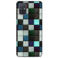 Samsung Galaxy A71 Kılıf Patchwork (46) Core Armor Kılıf Gri Cam Göbeği