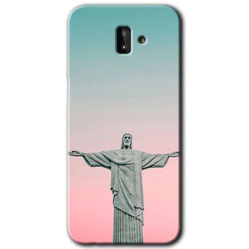 MRCİLETİSİM MRCİLETİSİM Samsung Galaxy J8 Kılıf HD Desen Baskılı Arka Kapak + Temperli Cam - Rio