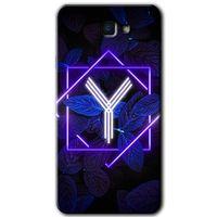 MRCİLETİSİM Samsung Galaxy J7 Prime Kılıf HD Desen Baskılı Arka Kapak + Temperli Cam - Dark Neon Yaprak Y Harfi