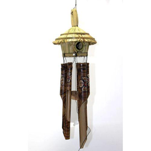 Hasır Kuş Yuvalı Bambu Çan 50 Cm