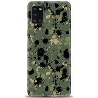 Samsung Galaxy A31 Kılıf HD Baskılı Kılıf - Kamuflaj Renkleri + Tam Ekran Koruyucu