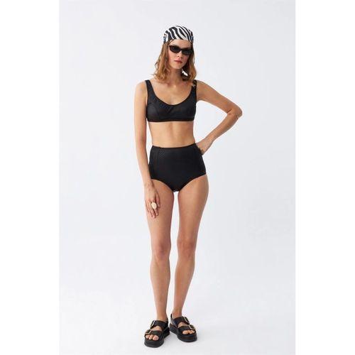 Kadın Basic Siyah Pedli Yüksek Bel Bikini Takımı