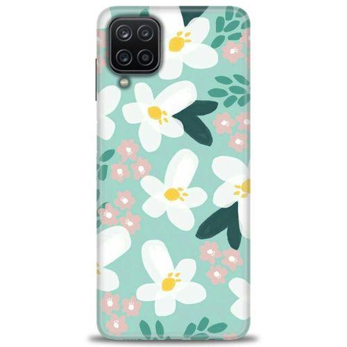 Samsung Galaxy M12 Kılıf HD Baskılı Kılıf - Pembe Beyaz Papatyalar + Tam Ekran Koruyucu