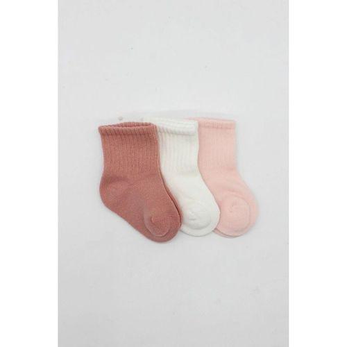 Cherry Girl 3'lü Penye Soket Çorap 10138 Pudra
