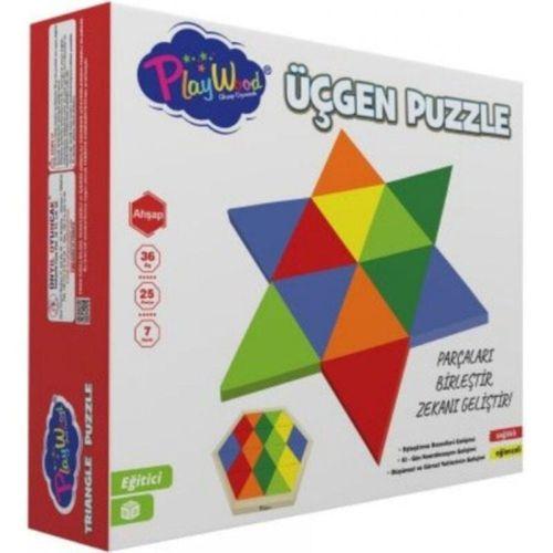 Play Wood PlayWood Ahşap Üçgen Puzzle 24 Parça 395