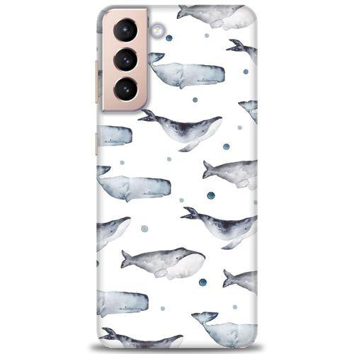 Samsung Galaxy S21 Plus Kılıf HD Baskılı Kılıf - Balinalar + Tam Ekran Koruyucu