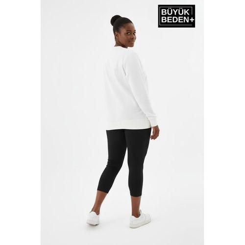 Kadın Büyük Beden MİLANO İTALiA Baskılı Bisiklet Yaka Sweatshirt SPR26BSWK956-9