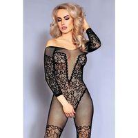 Özel Tasarım Siyah Straplez Kısa Kollu Fantezi Vücut Çorabı